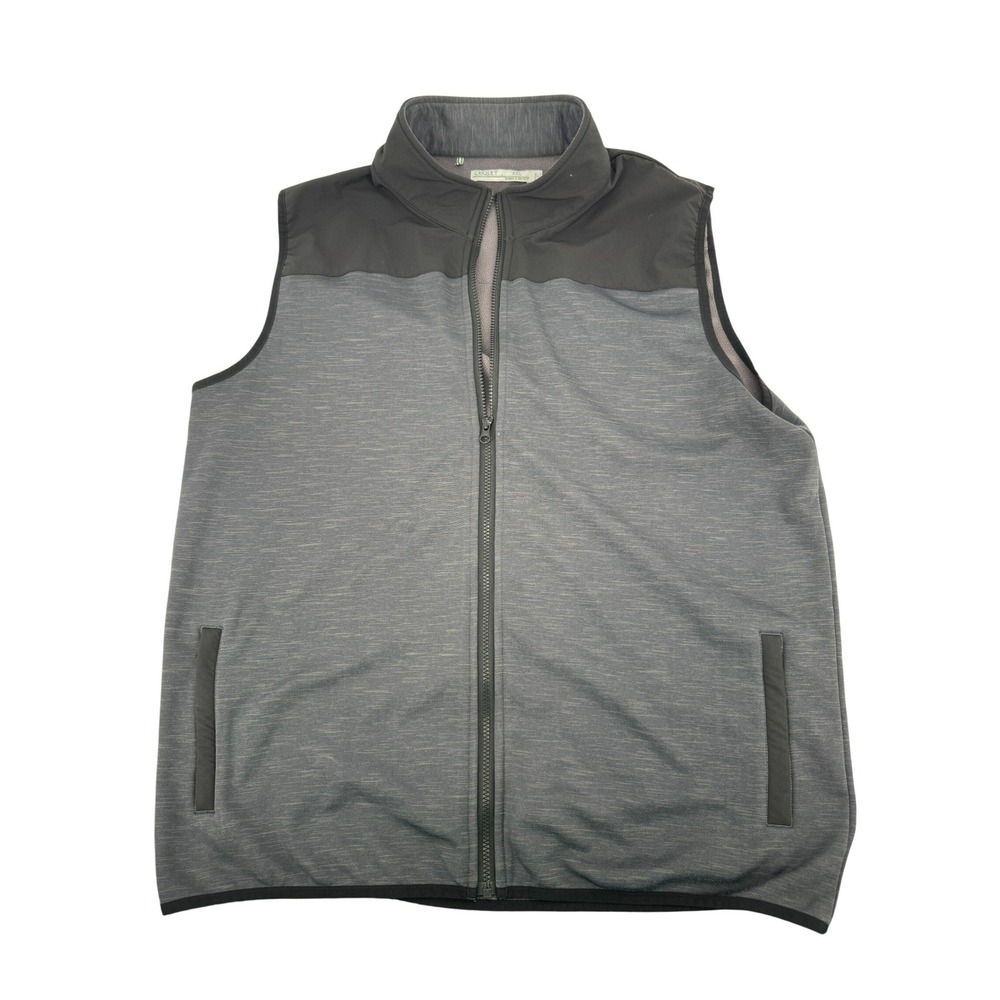 Criquet Full Zip Vest Mens XXL Gray Black Fleece Lined Performance Golf Layering